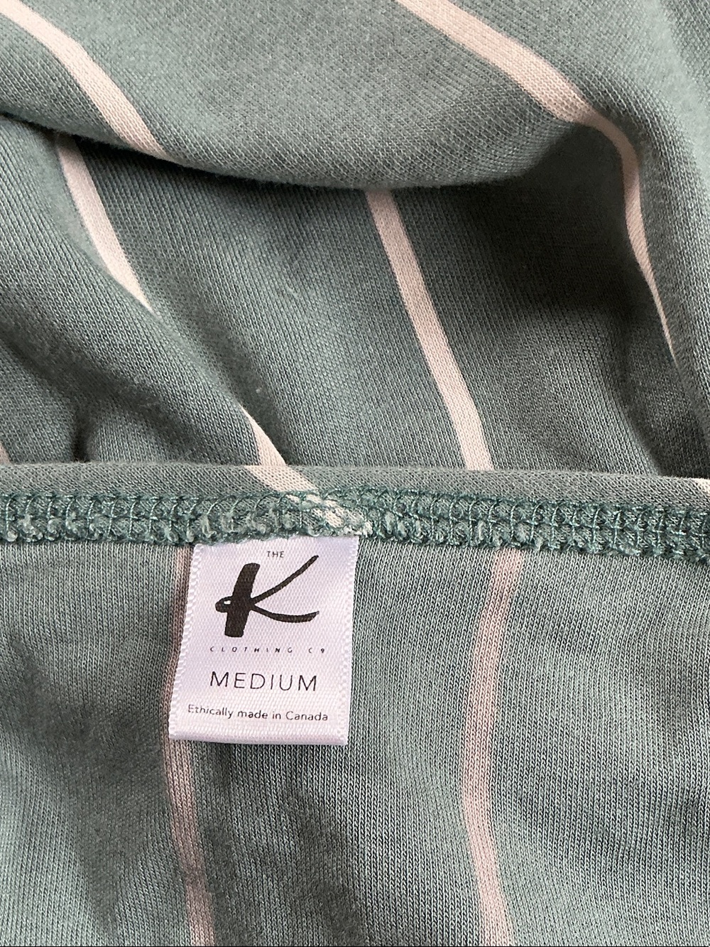 Casual Striped Top - Green/White - Picture 4 of 5